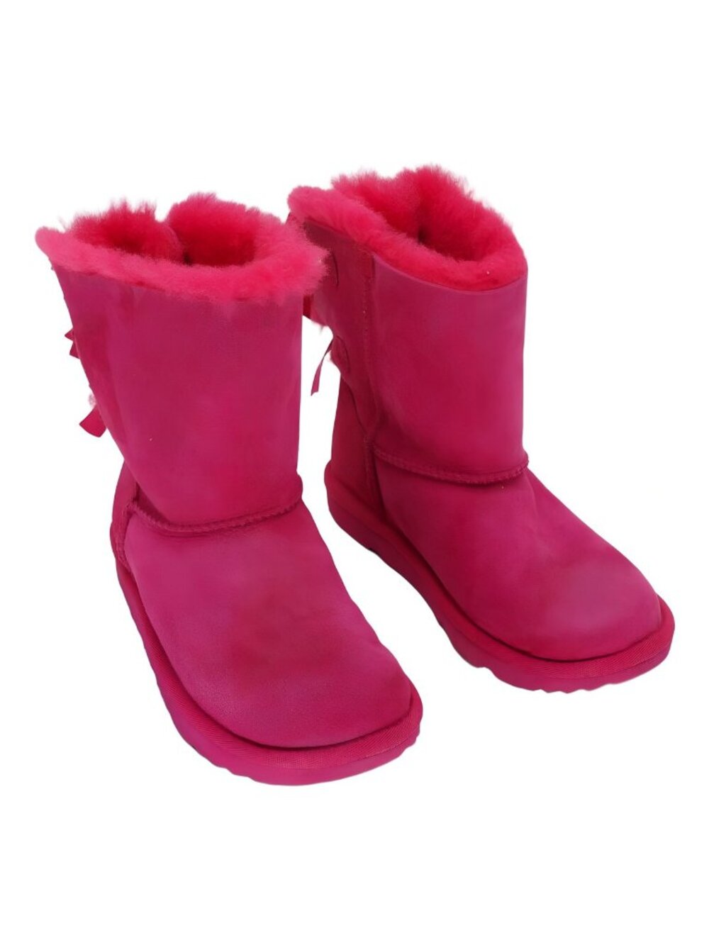 UGG Bailey Bow II Girls Rare Hot Pink Winter Boots US 5M EU 37